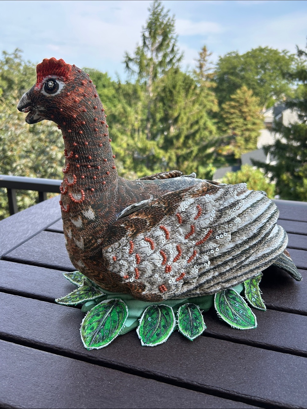 John Derian 2025 Handcrafted Grouse Pillow– New Without Tags